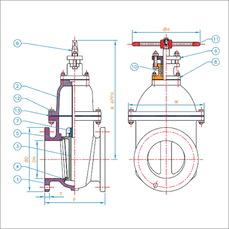 Non Rising Steam Sluice Valve With Handwheel