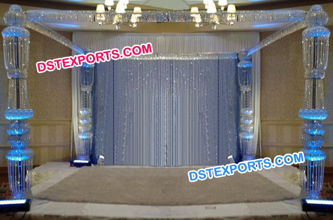 New Hanging Crystal Mandap Set - Brass Gold Plated
