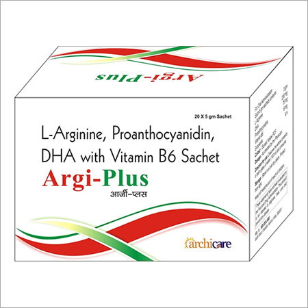L-Arginine  3 gm + DHA  200 mg  Proanthocyanidin 75 mg + Vita. B6  6 mg