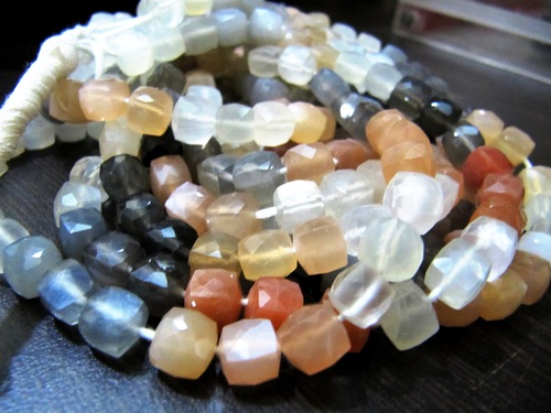 multi Moonstone Box beads