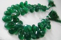 Natural Green Onyx Rondelle Faceted 7 to 8mm Strand 9 inches long