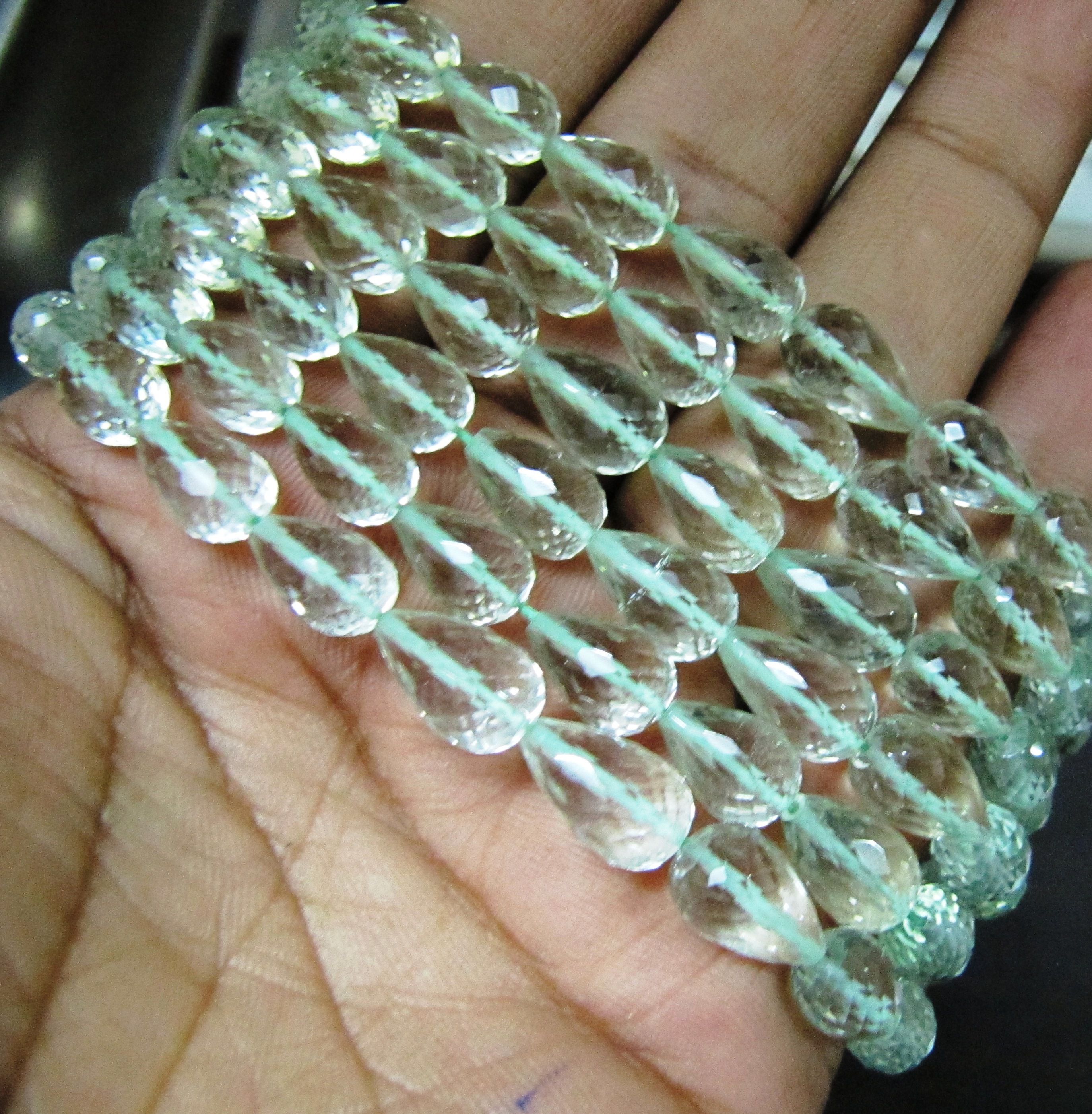 Green Amethyst Round faceted Beads