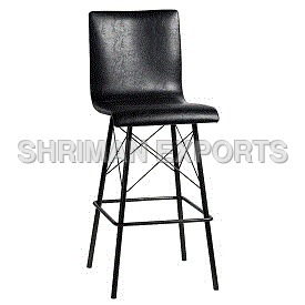 Black Leather & Iron Bar Stool By SHRIMAN EXPORTS