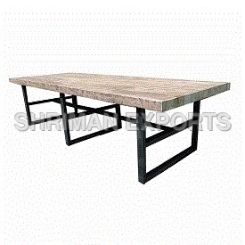 Reclaimed Oak and Iron Meeting Table