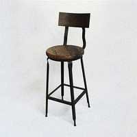Reclaimed Wood and Iron Barstool