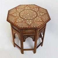 Bone Inlay Octagonal Side Table
