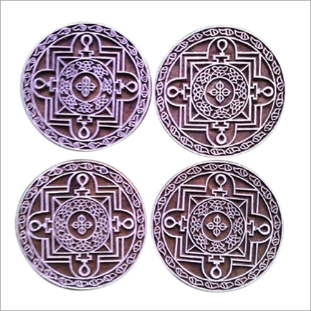 Wooden Printing Blocks Round Mandala Design For Printing  (5 Pcs Pack)