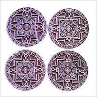 wooden printing blocks round mandala design for printing (5 pcs pack)