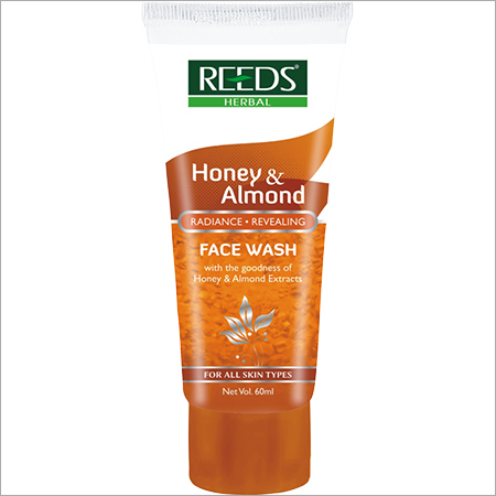 Face Wash Honey & Almond - Plastic Tube 150ml Orange, Cleanses Deeply, Softens Skin, Moisturizes, Nourishes