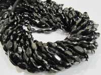 Black Spinel Oval faceted beads