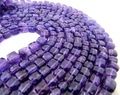 Natural Amethyst Round Faceted Beads 6 to 9mm Graduated Strand 8 inches Long