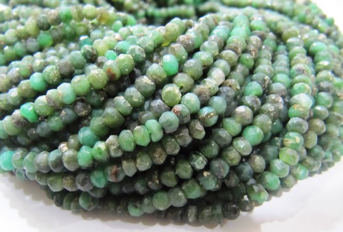 AA Quality Chrysoprase Rondelle faceted Strand