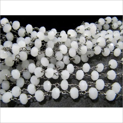 Charms White Chalcedony 6mm Rosary Chain