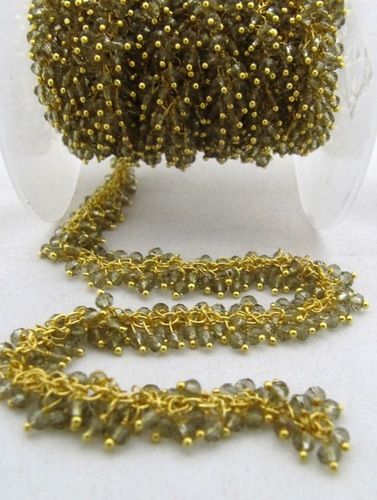 Smokey Quartz Glass beads metal chains