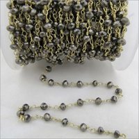 Pyrite Hydro Quartz Rosary Chain