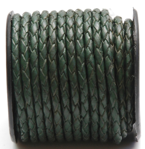 Green Braided Leather Cords