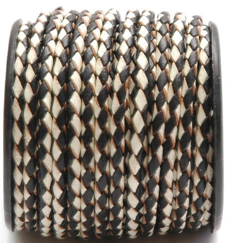 Brown/White Braided Leather Cords