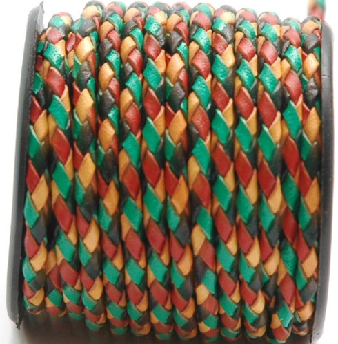Four Color Braided Leather Cords - Leather, 3-5mm Diameter, Four Colors | Durable, Stylish, Moisture Resistant, Lightweight, Colorfast
