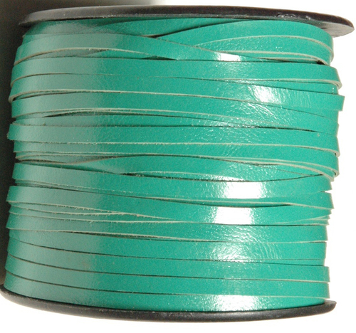 Flat Goat Craft Leather Cord - Leather 1-2mm Thickness, 5-10mm Width, Teal | Durable, Water-Resistant, Glossy Finish