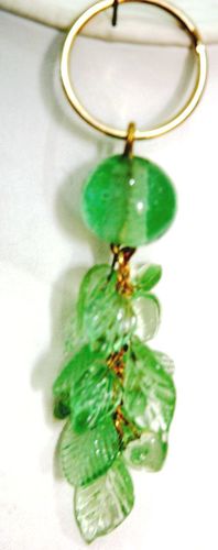 Key Chain Leather - Leather & Metal, 10 cm, Green | Elegant Design, Durable, Lightweight, Split Ring Fastener