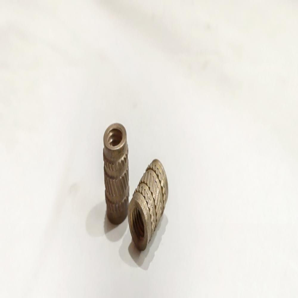Straight Ultrasonic Brass Inserts - 1 Millimeter Diameter, 0.02 Millimeter Tolerance, CNC Machining Compatible, Breakage Proof Design