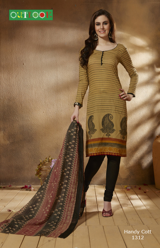 Unstitched Cotton Embroidered Suits