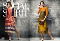 Printed Cotton Satin Kurti