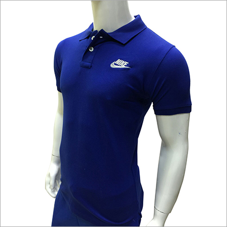 Blue Mens Collar T-Shirts