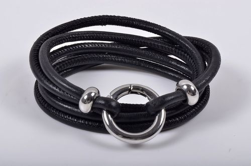 Braided Black Leather Bracelet