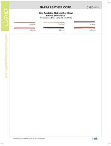 Color Chart - Nappa Leather Cords