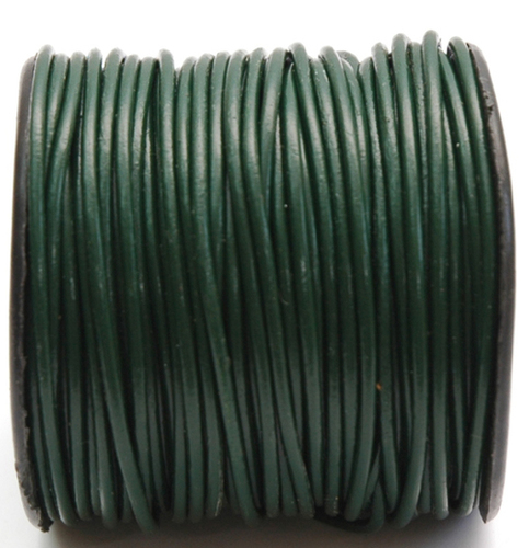 Round Leather Cord - Genuine Leather 1-5 Mm Dark Green, Moisture Resistant Abrasion Proof Smooth Finish