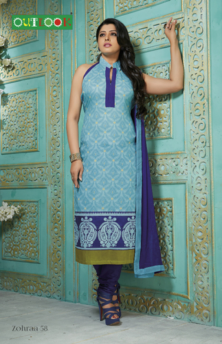Purple And Sky Blue Heavy Georgette Suits