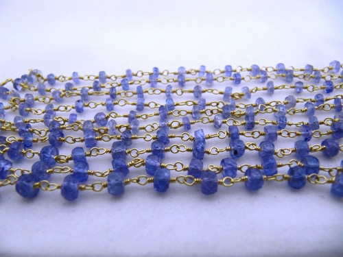 Natural Tanzanite Faceted Beads Chain