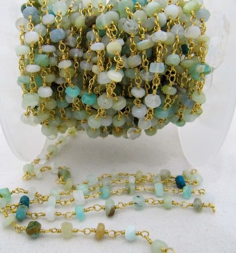 Necklaces Natural Peruvian  Opal Beaded Stone Chains