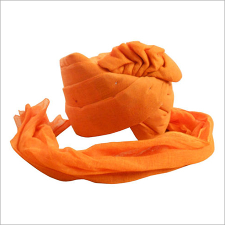Ethnic Pagri - Fabric, One Size, Orange | Elegant Design, Royal Look, Seamless Stitching, Comfortable Fit