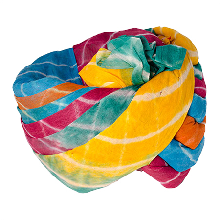 Royal Bandhej Style Turban - Cotton, 50x50 cm, Multicolor | Elegant Design, Colorfast, Wedding Suitable