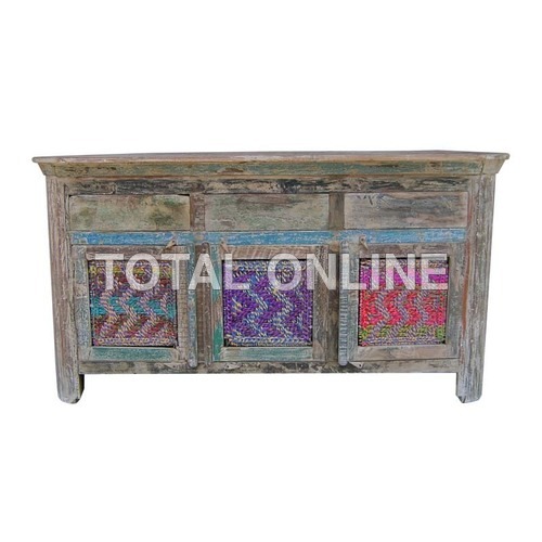 Astonishing Side Board With Colorful Carvings