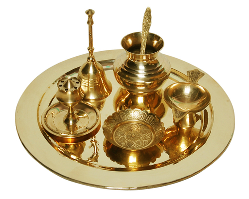 Brass Pooja Thali for Festival and Diwali Gift Puja item
