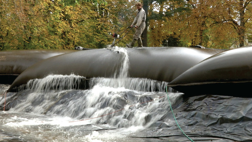 Geobags For River Bank .