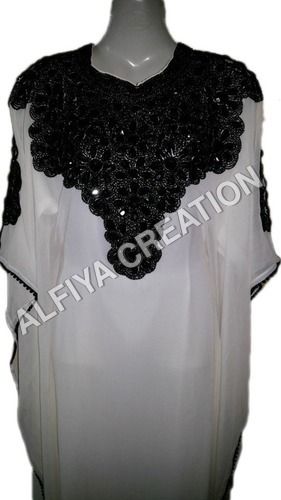 Black embroidery casual fancy farasha kaftan