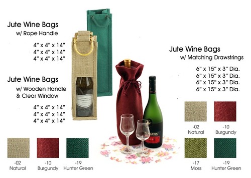 Brown Jute Wine Bags