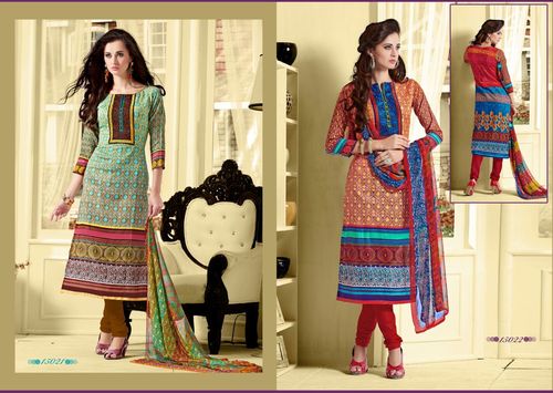 COTTAN PRINTED WITH EMBRODERY SUIT
