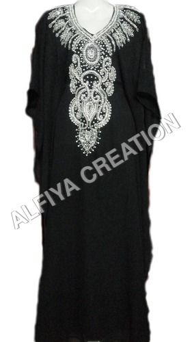 Regular wear silver embrodiery kaftan farasha