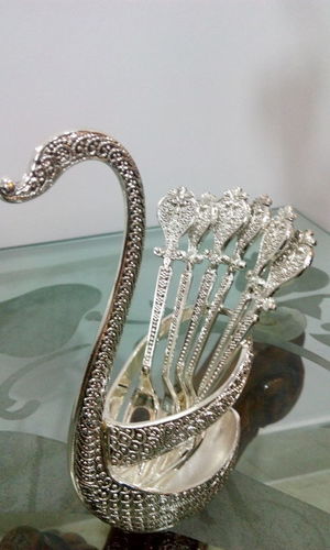 German Silver Swan Fork Set