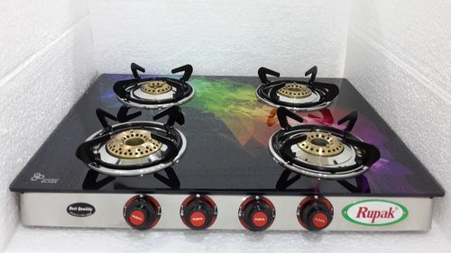 Biogas Four Burner Glass Top