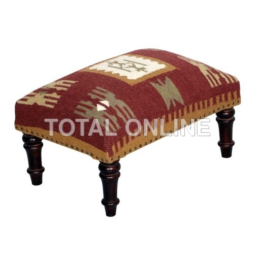 Classy Stool With Bright Color Upholstery