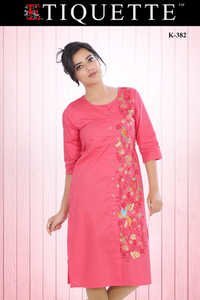 Pink And Cream Exclusive Designer Kurtis