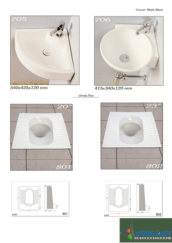 Corner Wash Basin And Pan