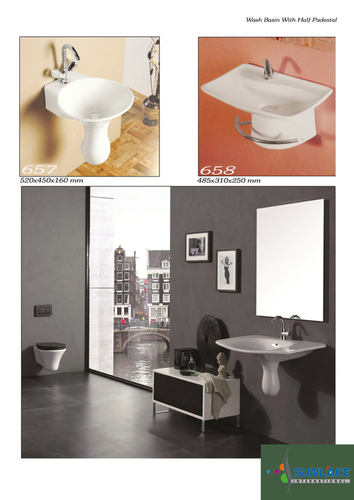 Wash Basin With Half Padestal