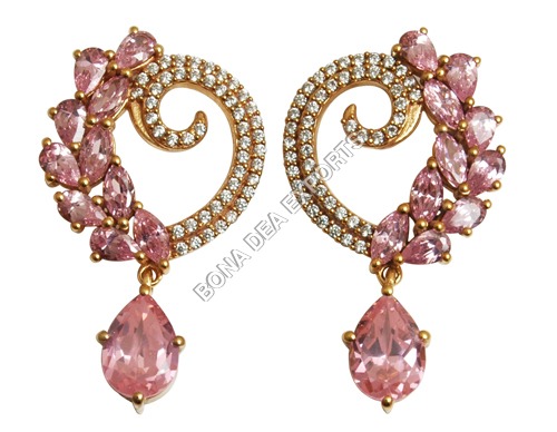 Magenta Blooms - Lightweight Earrings Adorned with Stones, Pearls & Beads | Exceptional Finish, Unmatched Design, Captivating Look